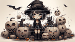 少し怖くてかわいらしいハロウィン用のイラスト | 3842657-18915