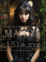 ゴシックロリータファッションの女性｜幻想的で美しいダークロマンティック・イラストポートレート｜3930799-18064