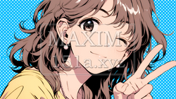 アイドルのように顔の横でピース＋ウィンクしている若い女性 | 3851842-14763