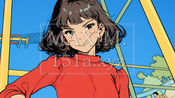 生意気な（挑戦的・自信満々・勝ち誇った）顔をしている女の子