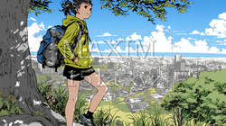 都会近くの低山に一人でハイキングに来ている若い女性