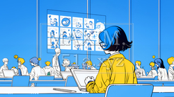 人材育成と社員研修のビジネスコンセプト｜学び成長するビジネスパーソンのイラスト素材 | 3904714-17412