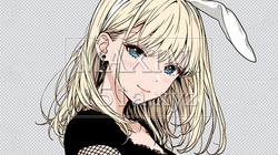 バニーガール：うさ耳コスプレで月見中