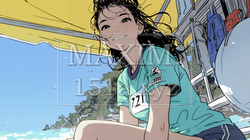 若い女性の海水浴場監視員（ライフガード） | 3914304-6133