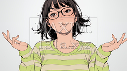 肩をすくめて困惑・諦めの仕草をしている若い女性