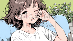 あくびをしている若い女性 | 3942039-7166