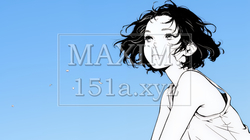 ぼんやり空を見上げている若い女性（シンプルな色使い） | 3947794-15008