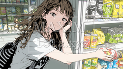 コンビニで新作スイーツを物色中の若い女性 | 3950353-15723