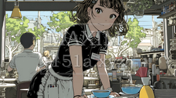 カジュアルレストランで働いている若いウェイトレス | 3951911-6985
