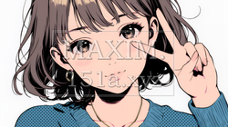 笑顔でピースサインを見せる若い女性 | 399984-14267
