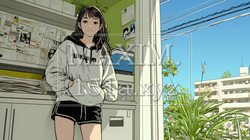 自宅で荷物と書類を整理中の女性