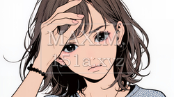 額に手を当てて「困ったな」ポーズをしている若い女性 | 4018414-13835