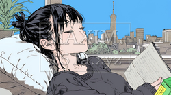 資料（本）を読みながら、うとうと眠ってしまう若い女性 | 4037216-16015