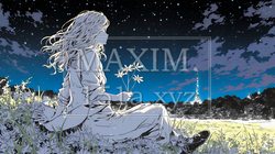 星空を眺めている若い女性｜4140261-10293
