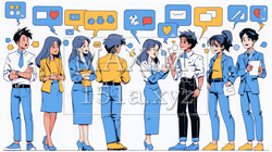 人材育成と社員研修のビジネスコンセプト｜学び成長するビジネスパーソンのイラスト素材 | 4048341-17398