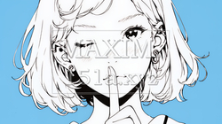 指を唇に当てて「シーShh」というジェスチャーをしている女性（シンプルな色使い）