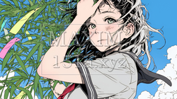 七夕飾りと制服を着た女子高生｜4578105-9319