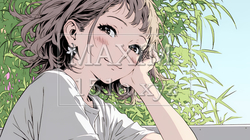「うふふ」と微笑んでいる若い女性 | 411978-12888