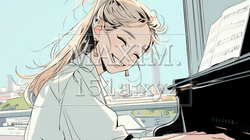 ピアノを弾いている若い女性 | 4123290-12371
