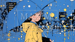 雨の日に傘をさして歩く若い女性｜4131149-8738