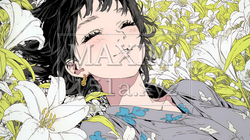 ユリの花と若い女性 | 412863-9800
