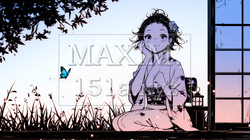 浴衣姿で夕涼みをしている若い女性（シンプルな色使い） | 4144284-16344