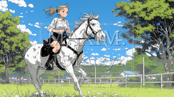 乗馬をしている若い女性 | 4160364-12822