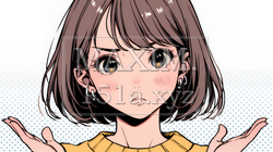 肩をすくめて困惑・諦めの仕草をしている若い女性 | 4175206-14649
