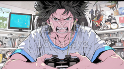 対戦型テレビゲームに没頭している若い男性 | 4182999-13425