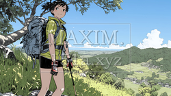 ソロハイキング（ソロ登山）を楽しんでいる若い女性｜4191163-15762