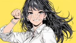 ガッツポーズ（拳を握って力強く）をしているビジネスウーマン | 4209841-13774