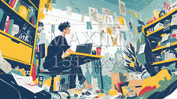 経済的に追い詰められ、部屋で悩む男性 | 4226036-13958