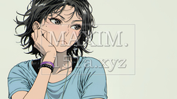 疑問や心配事、不快感、不満などを感じを感じて眉を潜めている若い女性 | 4231402-14697