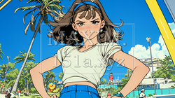 生意気な（挑戦的・自信満々・勝ち誇った）顔をしている女の子 | 423981-7533