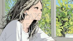 じっと遠くを見つめている若い女性 | 4244209-8807