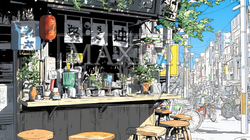 昭和のかおりが漂う町並みの立ち飲み屋 | 4251139-8963