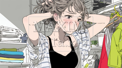 恥ずかしがって顔を赤らめている女性（異性を意識して？） | 4253180-7659