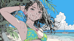 南国の海岸にビキニ姿でいる若い女性 | 4280244-5305