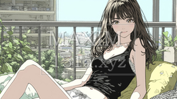 自宅で下着姿でくつろいでいる若い女性 | 4282749-5368