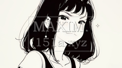 悪巧みをしている女性（シンプルな色使い）
