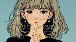指を唇に当てて「シーShh」というジェスチャーをしている女性 | 4293328-13203
