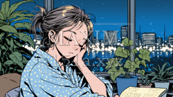 資料（本）を読みながら、うとうと眠ってしまう若い女性 | 4302828-16012