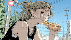 ピザを食べている若い女性 | 4306384-9187