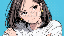 「ふん！」という表情でそっぽを向いている若い女性｜4812176-13720
