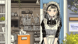 メード姿の若い女性 | 4340751-7810