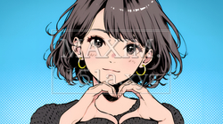 手指でハートサインを作っている若い女性 | 4381952-8377
