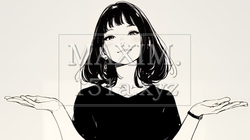 両手を広げて歓迎・驚きの仕草をしている若い女性（シンプルな色使い） | 4392073-14587