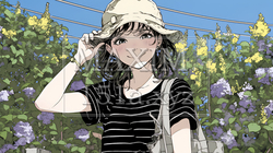 笑顔一杯の若い女性