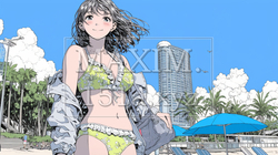 南国の海岸にビキニ姿でいる若い女性 | 4410572-5260