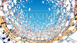音符など音楽記号をテーマにした背景画像 | 4410603-8876